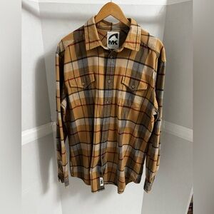 Mountain Khakis Tan and Gray Plaid Shirt